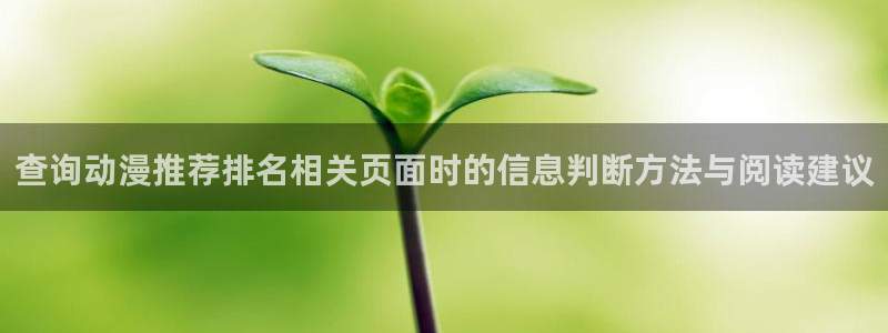 最新动漫资讯:查询动漫推荐排名相关页面时的信息判断方法与阅读建议